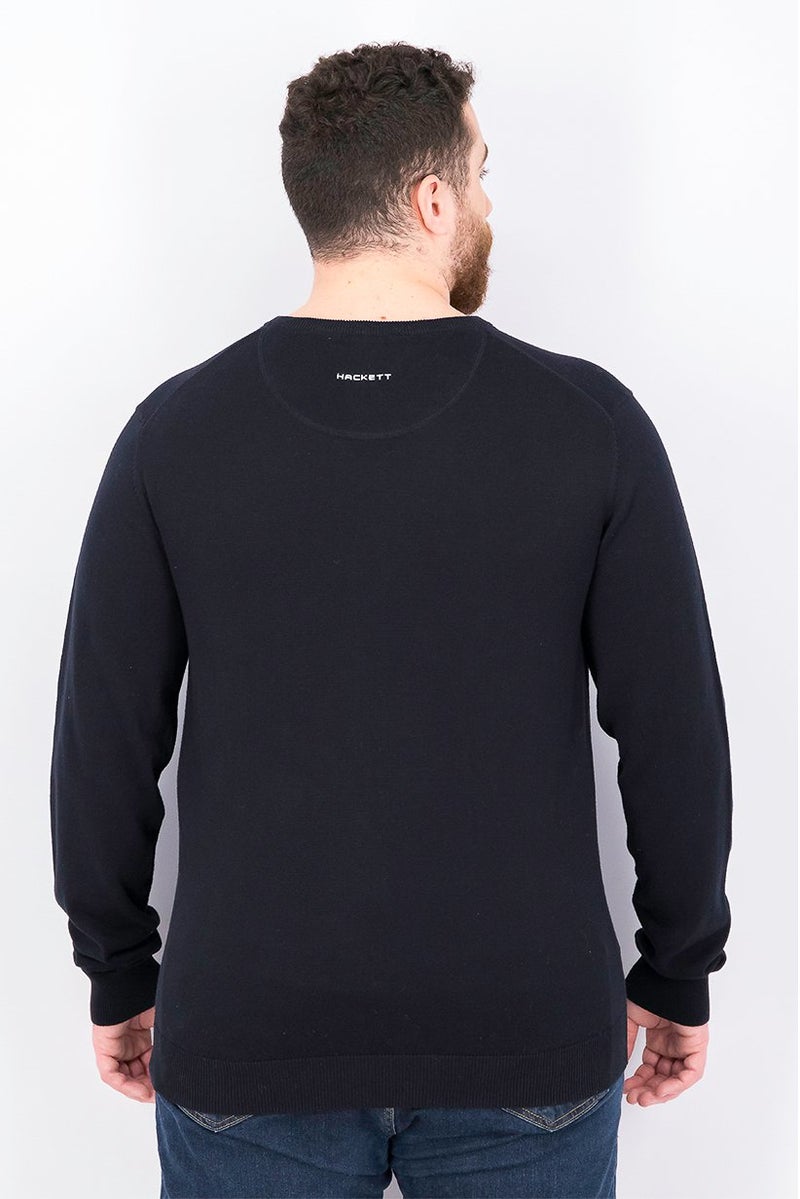 Hackett سويت شيرت رجالي بأكمام طويلة على شكل V، أسود - Image 4